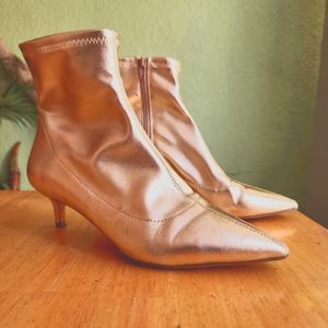 Free People Rose Gold Booties Size 38